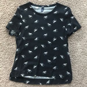 Floral print tee style blouse